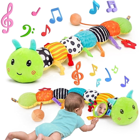 Baby Toys 0-6-12 Months, Multi-Sensory Music Stuffed Animal Plush Infant Toy, Newborn Gift for 1 2 3 Year Old Boys Girls