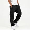 thumbnail image 2 of SERTG Boys Cargo Pants Elastic Waist Drawstring Loose Straight Leg Work Trousers with Pockets for Kids School Daily Wear Casual Sportswear Bottoms, 2 of 8