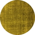 thumbnail image 1 of Ahgly Company Machine Washable Indoor Round Oriental Yellow Industrial Area Rugs, 8' Round, 1 of 4