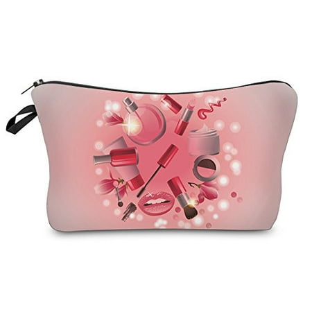 StylesILove Cosmetic World Collection Pouch Travel Case Makeup Bag (Pink)