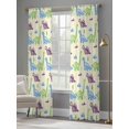 thumbnail image 4 of Dinosaur Sheer Curtains 2 Panels Set Cartoon Green Blue Purple Animal Small Mountain Farm Beige Sheer Window Curtains Light Filtering Rod Pocket Voile Drapes for Bedroom Living Room 52"X96", 4 of 9