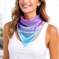 thumbnail image 2 of UJNDER Womens Custom Text Printed Silk-like Scarf with Elegant Lightweight for Stylish Everyday Wear and Accessory Neck Scarf for Women,Light Purple1,One Size, 2 of 5
