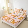 thumbnail image 4 of Homewish Kawaii Orange Animal Twin Sheet Sets, Magic Butterfly Animal Twin Fitted Sheet, Teens Kids Boys Girls Flat Sheet, Breathable Home Decor, 3-Piece, 4 of 7