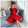 thumbnail image 4 of EnJoCho Kids Toddler Girls Cheongsam Princess Dress Short Bubble Sleeve Patchwork Chinese Traditional Qipao Party Outfit 𝖧anfu Clothing Apparel Asian Oriental Festival Celebration Costum𝖾, 4 of 8