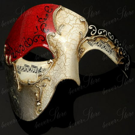 Kayso Red/silver Phantom Mask RED Musical Half Face Venetian Masquerade Mask Phantom Design for Men