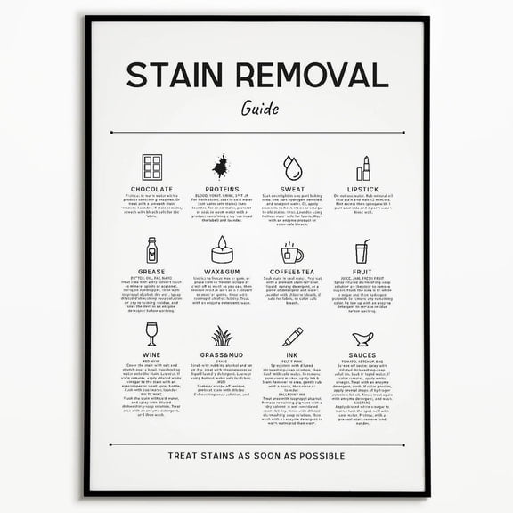 Poster Laundry Stain Removal Print, Wall Art Decor, Laundry Wall Art, Laundry Room Sign, Laundry Sign, Laundry Room Decor - No Framed, Vintage Wall Art, Hot Trend!, 8x12