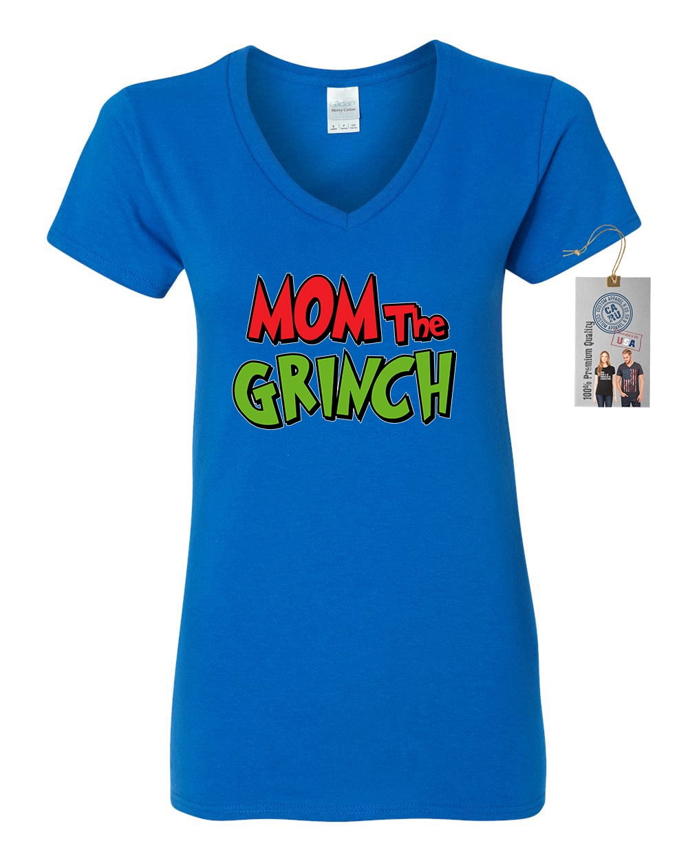 Mom The Grinch Christmas Womens V Neck 