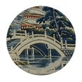 thumbnail image 4 of BANET Pagoda Chinoiserie Asian Round Tablecloths Blue and White Table Cloth Waterproof Stain Resistant Resuable Table Cover Festival Camping Picnic 31"-35, 4 of 8