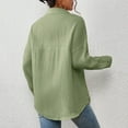 thumbnail image 5 of Blouses For Women Long Sleeve Collar Drop Shoulder Pocket Patched Shirt, 5 of 5