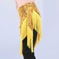 thumbnail image 4 of zhi Women's Sequin Fringe Belly Dance Skirt - Performance & Party Looks，Yellow，Free Size, 4 of 6