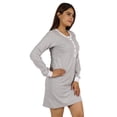 thumbnail image 2 of Moomaya Womens Solid Nightshirt Full Sleeve Sleepwear Nightgown W/ Patch Pocket, 2 of 8
