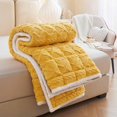 thumbnail image 3 of SHEIGUANNI Thick Flannel Mattress Pad - Queen Size 70.87x78.74Inch, Non-Slip Bottom, Machine Washable, Winter Warmth & Feather Cotton Layer, Foldable for Storage​​，Yellow, 3 of 7