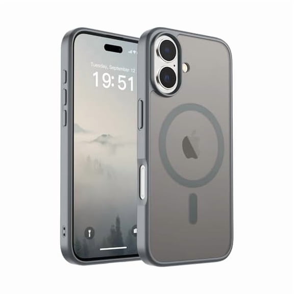ZHU997 Magnetic for iPhone 17 Case (Compatible with MagSafe)(Military Grade Drop Protection) Translucent Matte Shockproof with Anti-Fingerprint Phone Cover 2025,Gray