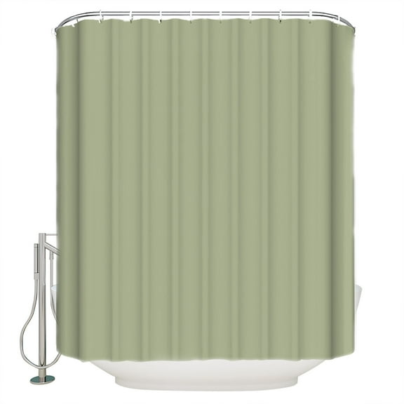 Sage Green Shower Curtain, 36" x 72", Solid Color Waterproof Bathroom Curtain Washable Shower Curtain Set with 12 Hooks
