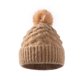 thumbnail image 4 of Gorro de lana para mujer de moda de invierno, bola de pelo de Color puro y escamas de terciopelo gorro de punto cálido Fridja  nalpqowj1556, 4 of 4