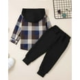 thumbnail image 4 of Toddler Boys Clothes Flannel Plaid Button Long Sleeve Hoodied Tops + Casual Pants 2pcs Spring Fall Winter Outfits Set Infant Little Kid 12 Months-5 Years, 4 of 6