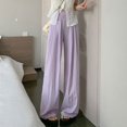 thumbnail image 4 of Womens Slouchy Casual Wide-pants High-waisted Slim-fit Straight-leg pants, 4 of 5
