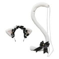 thumbnail image 1 of Conjunto de diadema y cola con orejas de gato Accesorios para disfraces Niños Adultos Decoración Tocado Cosplay Orejas de animales Regalo Cola de Rosa Negro Salvador  Traje de juego de cosplay, 1 of 7