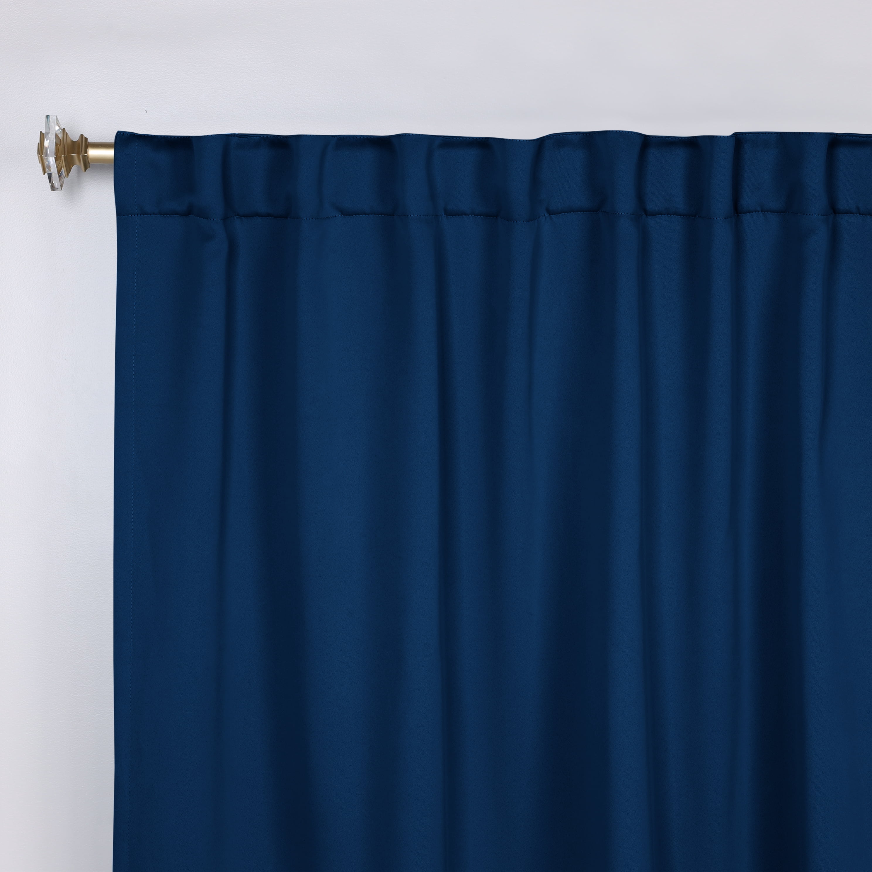 Superior Blackout Solid Light Filtering Back Tab Curtain Panel Set, 42" x 108", Navy Blue