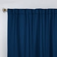 thumbnail image 2 of Superior Blackout Solid Light Filtering Back Tab Curtain Panel Set, 42"X 108", Navy Blue, 2 of 9