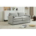 thumbnail image 4 of 68.1" Light Grey Chenille Upholstered Loveseat Sofa Couch - Plush Double Cushion, Curved Arms, Lumbar Pillow for Cozy Living Room Deep Seating, 4 of 29