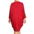 thumbnail image 4 of Women's Casual Solid Plus Size Loose Fit Long Sleeve Dolman Style Midi Dress, 4 of 4