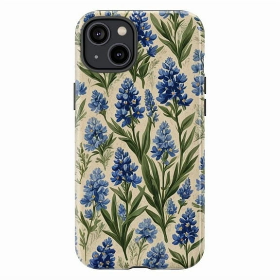 Bluebonnet Wildflower Phone Case – Vintage Botanical Floral Design, Protective Cover for iPhone 16 15 14 13 12 11 Pro Max