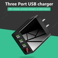 thumbnail image 2 of Cargador USB portátil de 3 puertos Pantalla digital Adaptador inteligente Enchufe de EE. UU. (Negro) Tmvgtek 3qr5bv5dx7yb3yc1D01, 2 of 6