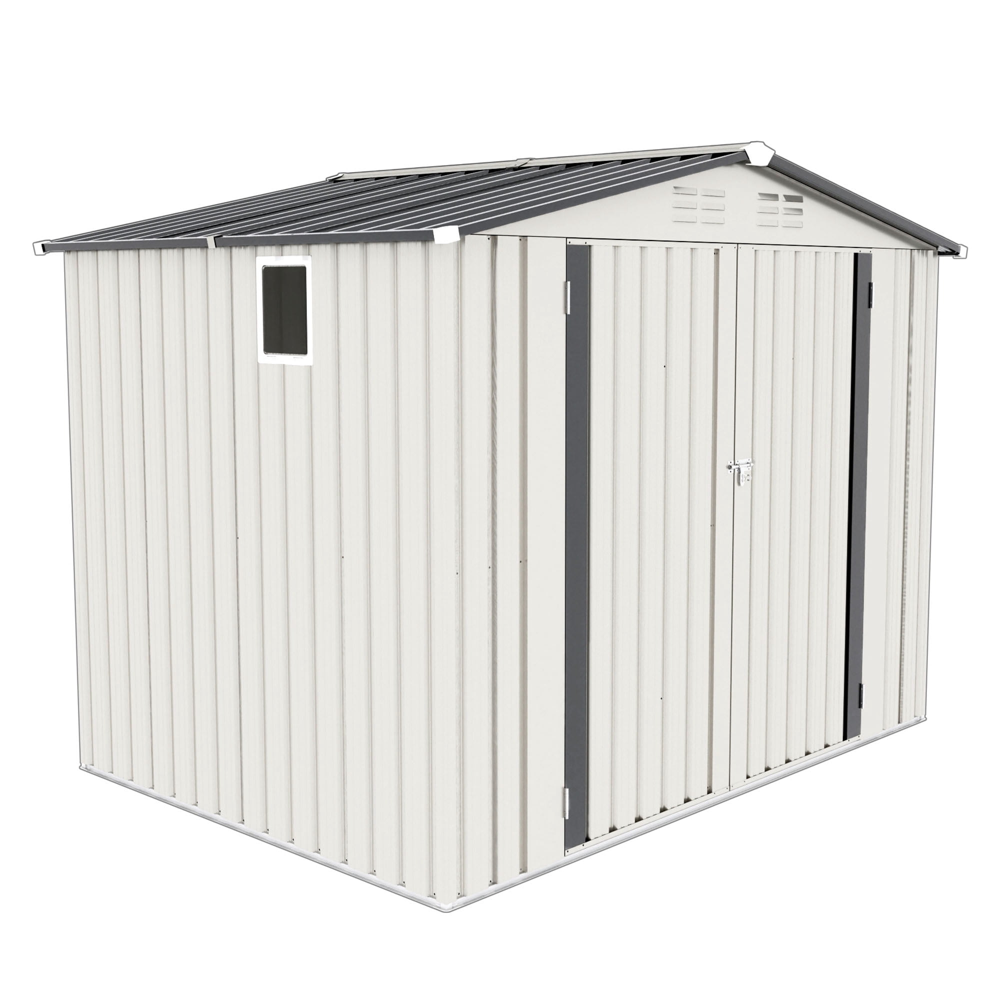 Weatherproof Metal Outdoor Storage Shed, Compact Tool Shed for Garden and Backyard, Lockable Door for Sundries(Base not included)