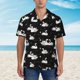 thumbnail image 2 of Fotbe Swan And Dragonflies Camisa Hawaiana para Hombre Unisex – Camisa Casual de Verano con Botones de Manga Corta de Algodón y Lino,Large, 2 of 7
