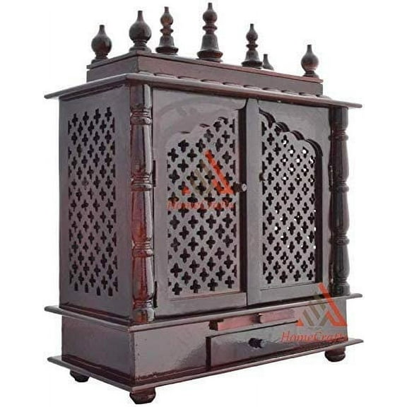 Homecrafts Wooden Temple for Home (18x12x24-inch, Red)
