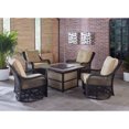 thumbnail image 7 of Hanover Orleans 5-Piece Fire Pit Chat Set with a 40,000 BTU Fire Pit Table and 4 Woven Swivel Gliders in Sahara Sand, 7 of 7