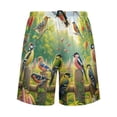 thumbnail image 2 of Men's Pajama Shorts Bottoms with Pockets Soft Lightweight Lounge Sleep Wear Birds Play in Forest, 2 of 6