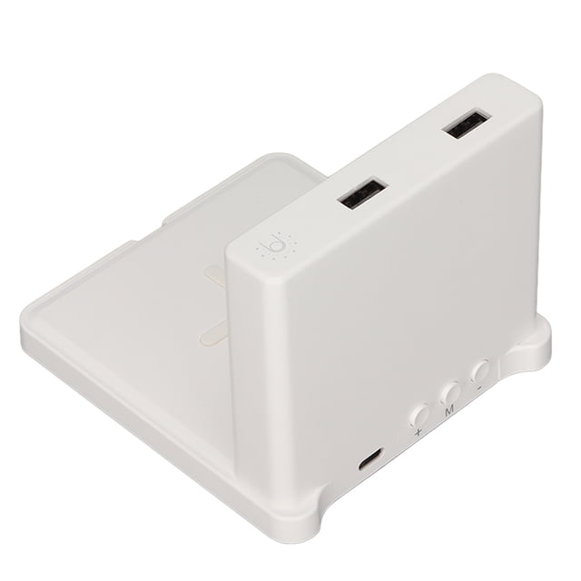 Digital Clock Charger, Phone Clock Charging Dock 3 in 1 for Mini Fan for Tablet Black,White