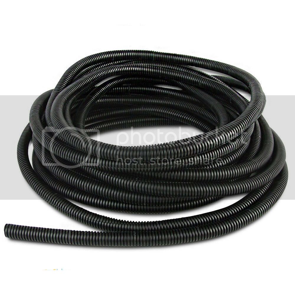Black Electriduct 3//8 Split Nylon Wire Loom Tubing Corrugated Slit Flexible Conduit 50 Feet