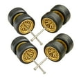Almencla 4x8x 1/64 Scale Wheels Simulation Model Car Wheels Tires for Diecast Car Model Yellow