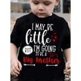 thumbnail image 1 of Boys' 'I May Be Little But I'm Going to Be a Big Brother' Creative Letter Print T-Shirt - Casual Crew Neck, Cotton, Machine Washable - Spring/Summer Fashion Tee for Youngsters, Tween Boy Clothes, 1 of 6