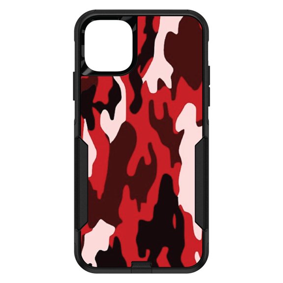 DistinctInk Custom SKIN / DECAL compatible with OtterBox Commuter for iPhone 11 Pro MAX (6.5" Screen) - Red Black Camouflage - Camouflage Pattern