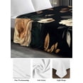 thumbnail image 6 of Vintage Black Floral King Size Flat Sheet, Wrinkleproof & Fadeproof Cooling Flat Bed Sheet Only, Spring Seasonal Botanical Blooms Breathable Soft Bedding Top Sheets 105 x 98 Inches, 6 of 8