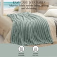 thumbnail image 5 of U by Bedsure Sage Green Throw Blanket for Couch, Super Soft Cute Small Fleece Throws for Girls,50x60 inches, Wider Striped Design, 5 of 5