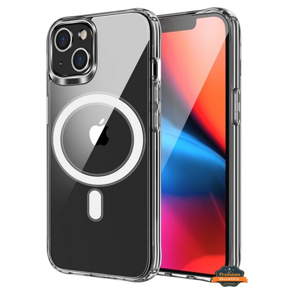 For Apple iPhone 15 Pro Max (6.7") Magnetic Clear Compatible with Magsafe Wireless Charger PC   TPU Hybrid Slim Transparent Phone Case Cover by Xpression - Clear