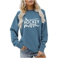 thumbnail image 2 of Trendfront Womens Hockey Mom Graphic Print Crewneck Sweatshirt Long Sleeve Sports Fan Game Day Apparel Pullover Sweatshirt, 2 of 4