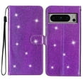thumbnail image 6 of For Google Pixel 8 Pro Wallet Case Bling Shiny Premium PU Leather with RFID Blocking Card Slots Holder Magnetic Flip Kickstand Shockproof Wrist Strap Cover For Google Pixel 8 Pro, Purple, 6 of 7