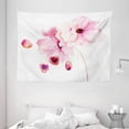 thumbnail image 1 of Watercolor Tapestry, Refined Pale Pink Flowers Hand Drawn with Brush Marks Petals Nature Art, Wall Hanging for Bedroom Living Room Dorm Decor, 80W X 60L Inches, Magenta Pale Pink, by Ambesonne, 1 of 2