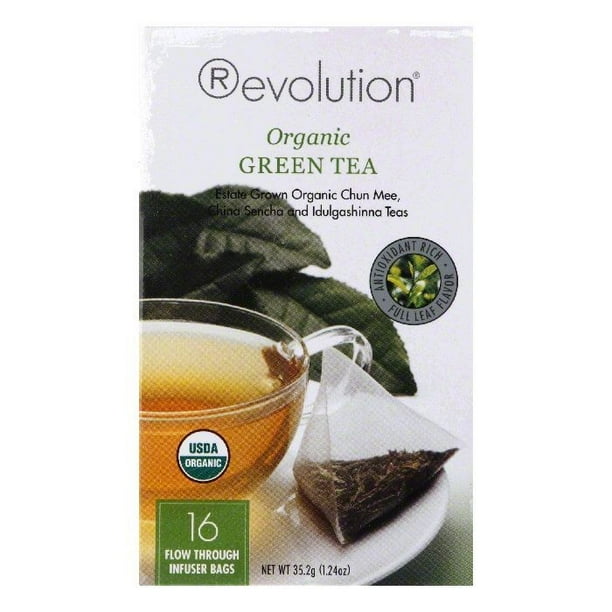 Revolution Tea Green Tea, Organic, 16Count Teabags (Pack of 6)