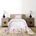 thumbnail image 4 of Ambesonne Shabby Flora Quilted Bedspread Set 2 Pcs, Spring Blossoms, Twin Size, Multicolor, 4 of 5