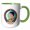 Green/White, variant on 3drose, Louis Male Name, Moon, Man, and a Cheetah Head. Cool Gift for a Man, 11oz Mug
