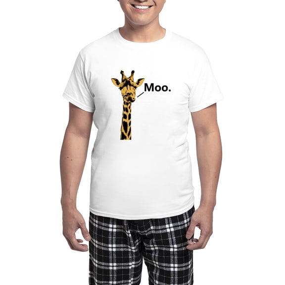 CafePress - Giraffe Moo Funny Pajamas - Men's Light Loose Fit Cotton Pajama Set