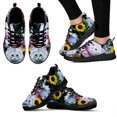 thumbnail image 1 of Zapatos planos cómodos con diseño de gatito/gato para mujer, zapatillas con cordones y estampado de girasoles, zapatillas casuales con flores para mascotas, 1 of 6