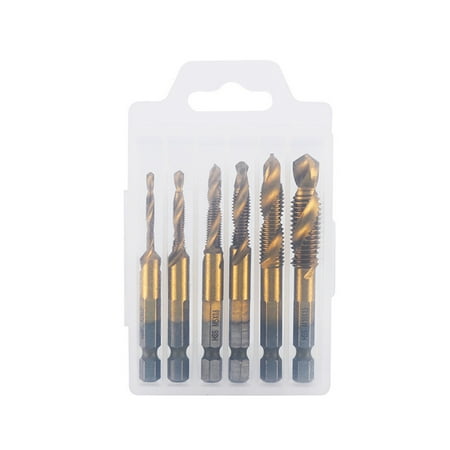 

Yamaler 6Pcs/Set Tap Drill Bit Strong Toughness High Efficiency Wear-resistant Multifunctional Hexagon Tile Drill Bit for Plastic